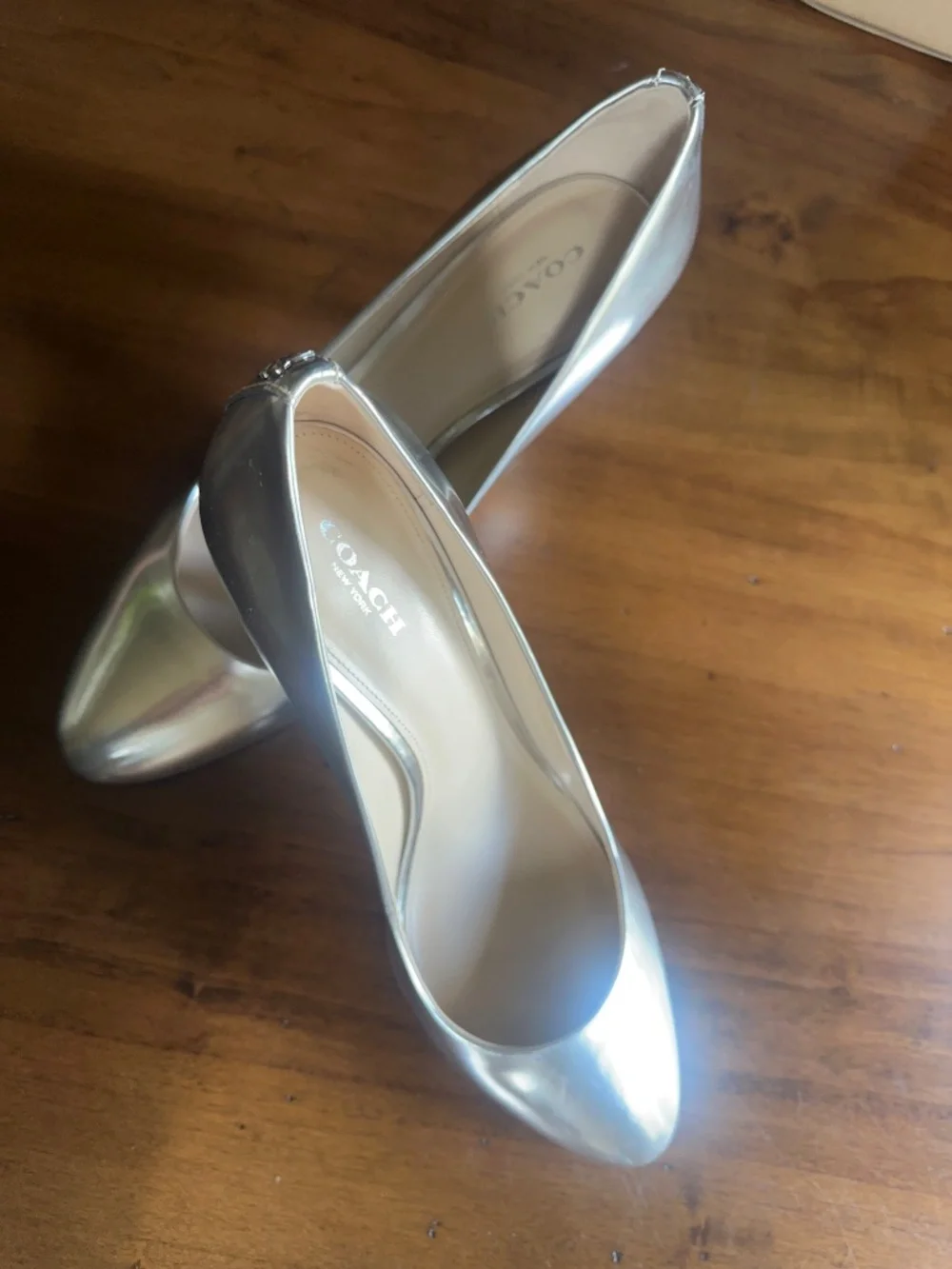Coach Metallic Silver Pump - 9.5